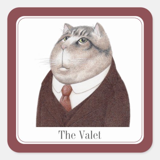 VALET CATスモールスクエアステッカー+文字 スクエアシール (正面)