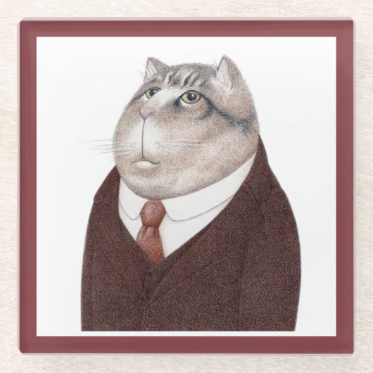 VALET CAT グラスドリンクコースター ガラスコースター (正面)
