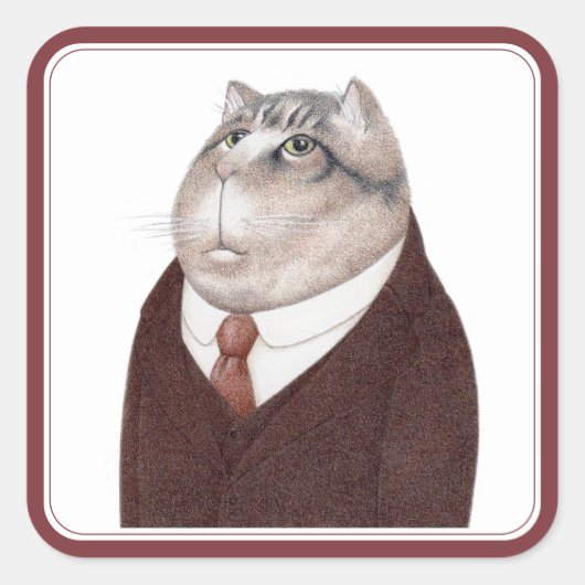 VALET CAT Large Squareステッカー スクエアシール (正面)