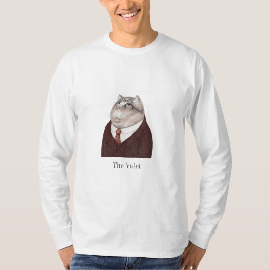 VALET CAT Mensの基本長袖シャツ Tシャツ (正面)
