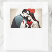 Valet et reine de cœur 長方形シール (バッグ)