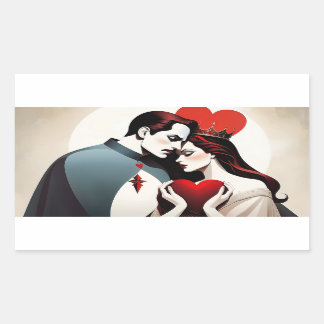 Valet et reine de cœur 長方形シール