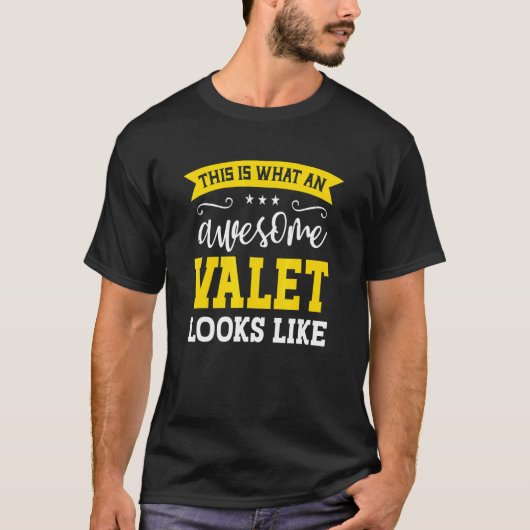 Valet Job Title Employee Funny Worker Profession V Tシャツ (正面)