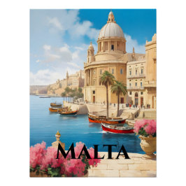 Valetta Malta Travel Poster ポスター