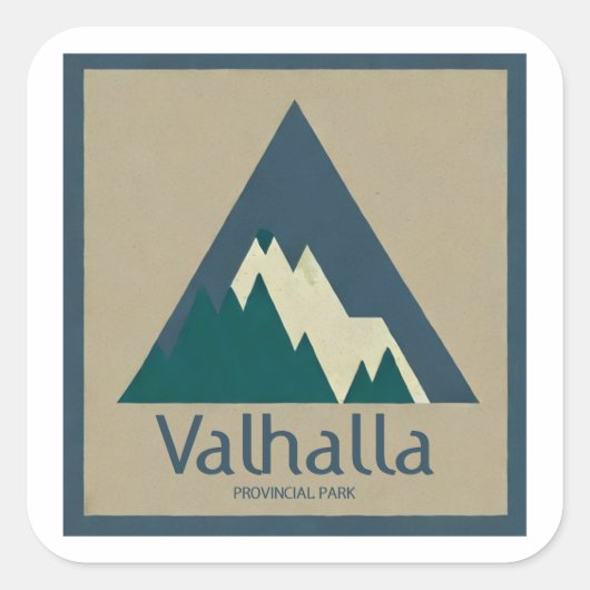 Valhalla Provincial Park Rustic スクエアシール (正面)