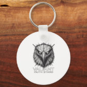 Valiant Faith Stand Eagle Christian Courage Streng キーホルダー (正面)