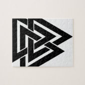 ValknutのバイキングのNorseの北欧の保護記号Odin ジグソーパズル (横)