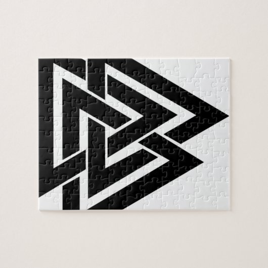 ValknutのバイキングのNorseの北欧の保護記号Odin ジグソーパズル (横)