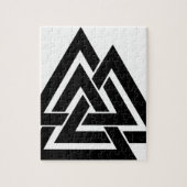 ValknutのバイキングのNorseの北欧の保護記号Odin ジグソーパズル (縦)