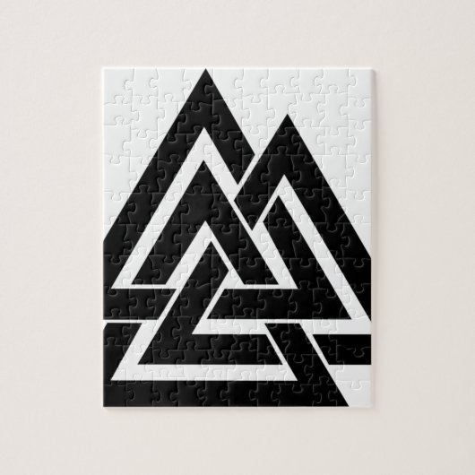 ValknutのバイキングのNorseの北欧の保護記号Odin ジグソーパズル (縦)