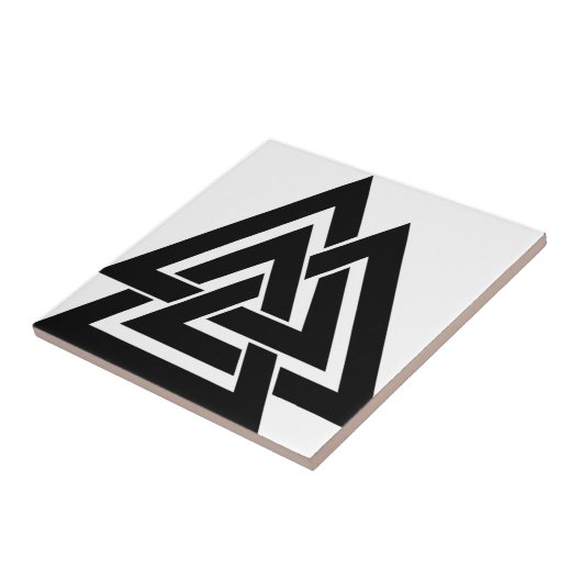 ValknutのバイキングのNorseの北欧の保護記号Odin タイル (側面)