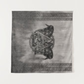 Valknutの記号およびワタリガラス タペストリー (正面(横))