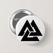 Valknutの記号のtriquetra 缶バッジ (正面&裏面)