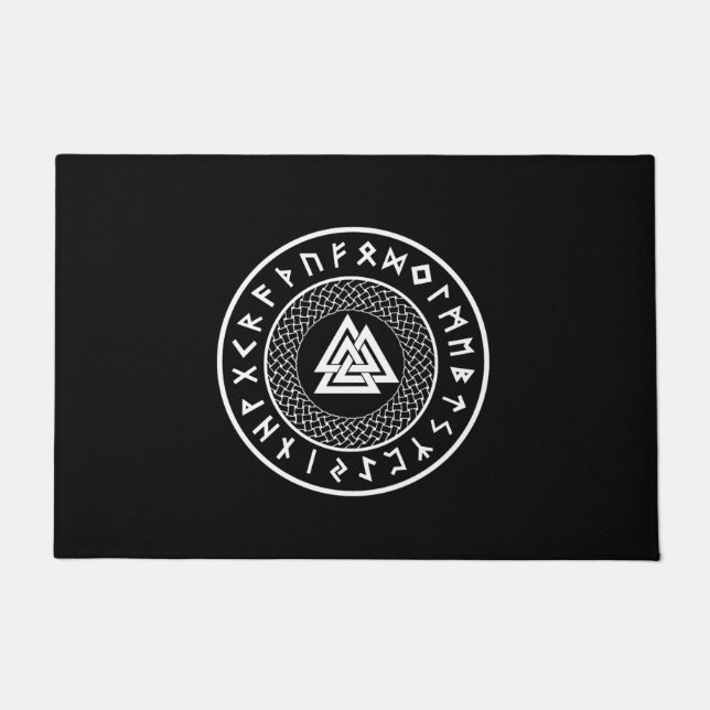 Valknut - Wotans Knot - Odin Rune Poster ドアマット (正面)