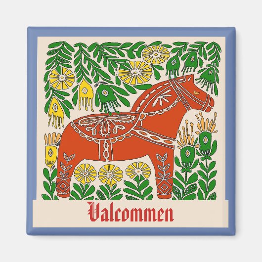 Valkomen、スウェーデン、文字マグネットの編集 マグネット (正面)