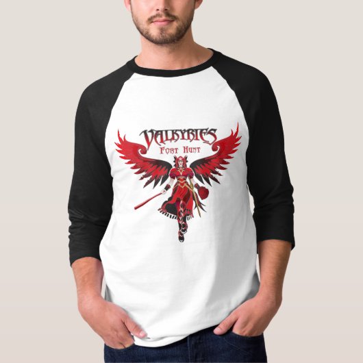 ValkyriesのRaglanの黒 Tシャツ (正面)