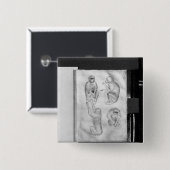 Vallardiのアルバムからの猿、 缶バッジ (正面&裏面)