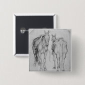 Vallardiのアルバムからの2頭の馬、 缶バッジ (正面&裏面)