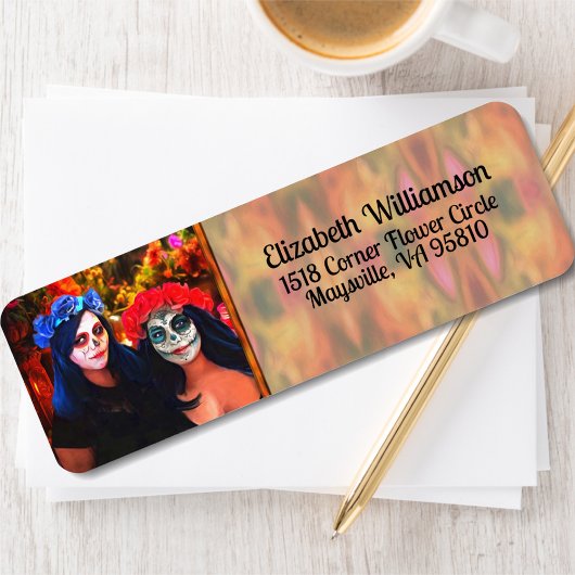 Vallarta Catrinas花とキャンドル1718アドレス ラベル