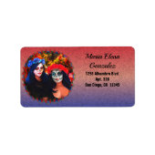 Vallarta Catrinas花とキャンドル1718アドレス ラベル (正面)