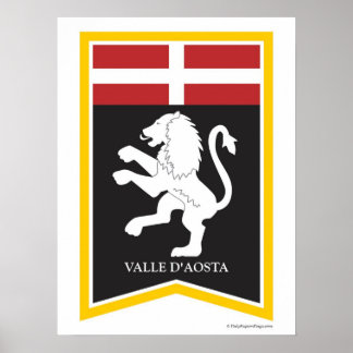 Valle D'Aosta  Italy Regional Crest Art Print ポスター