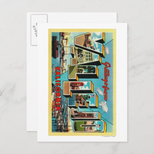 Vallejo，カリフォルニア州 – ラージレターのシーン ポストカード (正面/裏面)