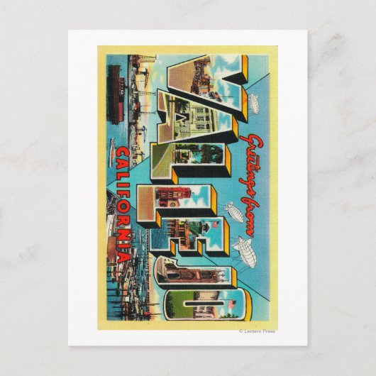 Vallejo，カリフォルニア州 – ラージレターのシーン ポストカード (正面)