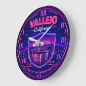 Vallejo California Waterfront Bridge ラージ壁時計 (傾斜)