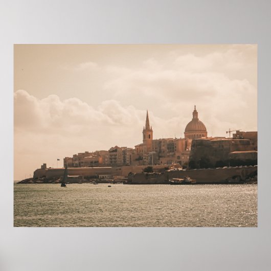 Valletta's Golden Harbor View ポスター (正面)