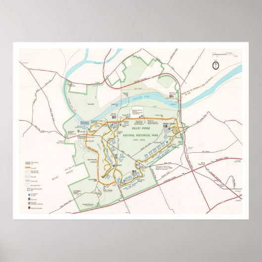 Valley Forge National Historical Park Map (2000) ポスター (正面)