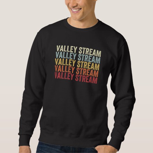 Valley Stream New York Valley Stream NY Retro Vint スウェットシャツ (正面)