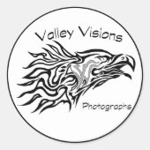 Valley Visions Eagleロゴ ラウンドシール (正面)