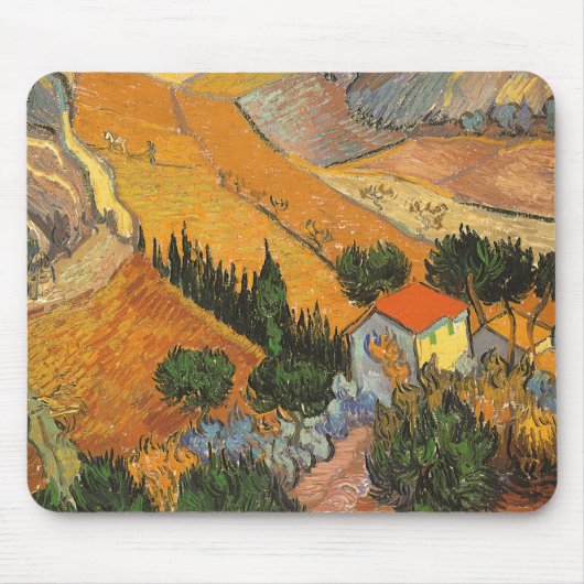Valley with Plowman by Vincent van Gogh マウスパッド (正面)