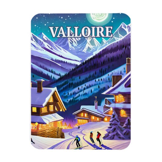 Valloire : Toile Alpestre, Éclats d'Hiver en Harmo マグネット (縦)