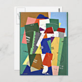 Valmier – ランドスケープ、カラフル・キュービズムのアートワーク ポストカード (正面/裏面)