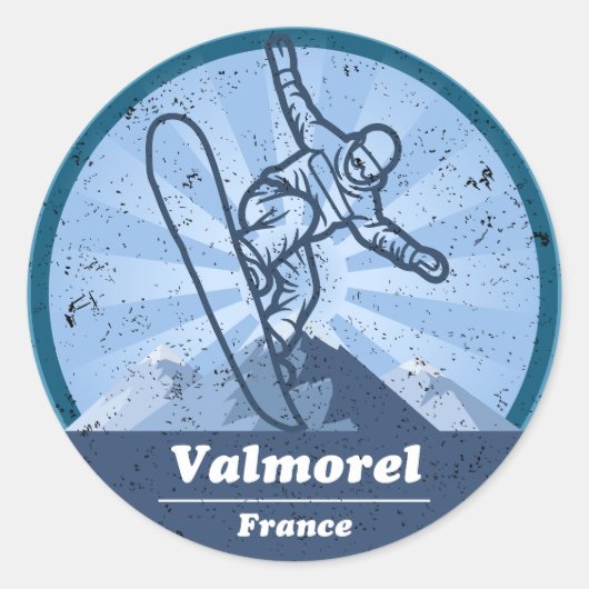 Valmorel Station de ski - Snowboard ラウンドシール (正面)