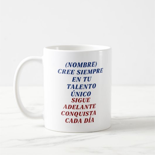 VALORATE CADA DIA REGALO PERSONALIZADO (NOMBRE) コーヒーマグカップ (左)