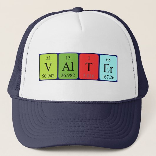 Valter定期テーブル名hat キャップ (正面)