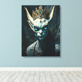 Valtharion the Ancient Azure Elf King-Dark Fantasy キャンバスプリント (インサイチュ (ウッドフロア))