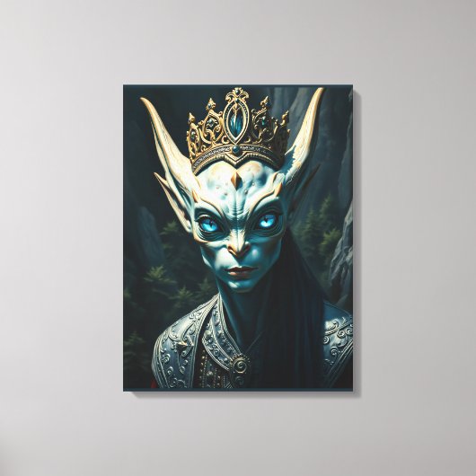Valtharion the Ancient Azure Elf King-Dark Fantasy キャンバスプリント (正面)