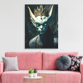 Valtharion the Ancient Azure Elf King-Dark Fantasy キャンバスプリント (インサイチュ (リビング))