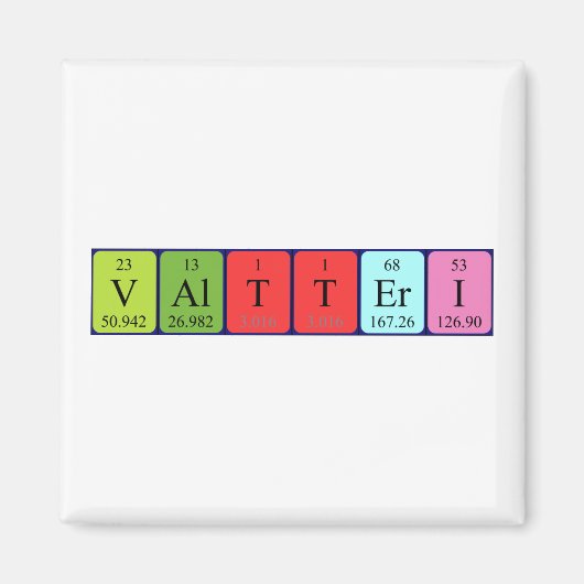 Valtteri周期表名磁石 マグネット (正面)