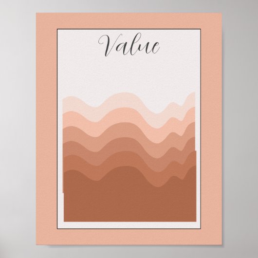 Value Element of Art Poster Pink White Boho Classr ポスター (正面)