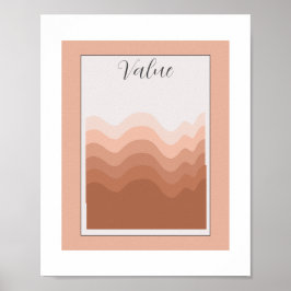Value Element of Art Poster Pink White Boho Classr ポスター