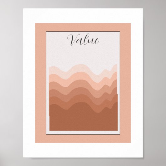 Value Element of Art Poster Pink White Boho Classr ポスター (正面)