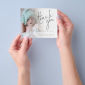 Value Photo Script Thank You Birth Announcement チラシ (手)