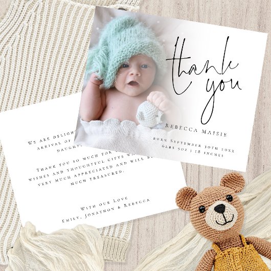Value Photo Script Thank You Birth Announcement チラシ