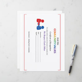 Value Respect Certificate Letterhead Thin Glossy 