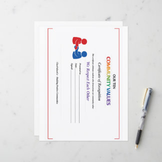 Value Respect Certificate Letterhead Thin Glossy 