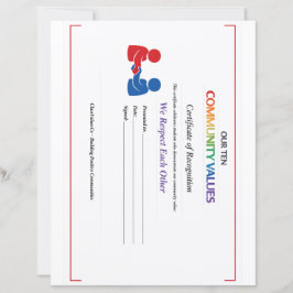 Value Respect Certificate Letterhead Thin Glossy
